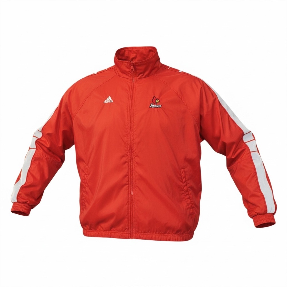 Adidas Louisville Cardinals Red Windbreaker Jacket XL NCAA
